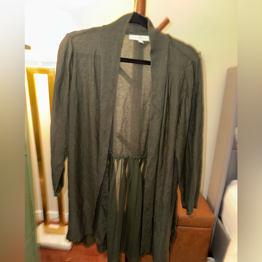 Women's Green Sweater Cardigan